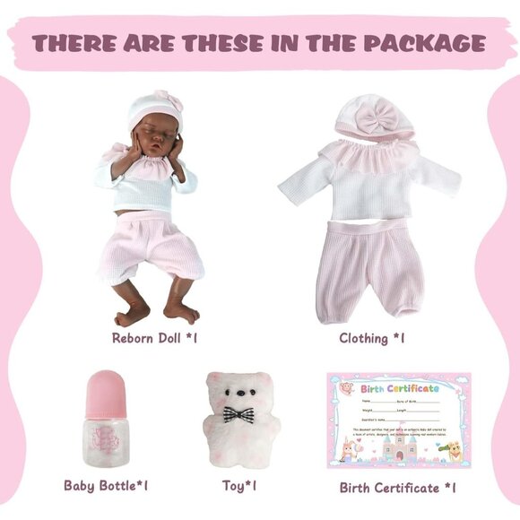 18.1in Full Silicone dark Brown Reborn Baby Dolls BOY Lifelike Newborn Dolls - Picture 6 of 6